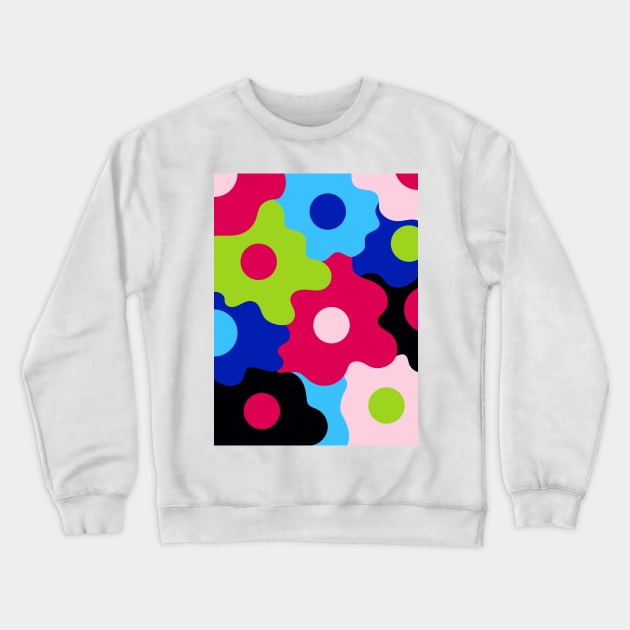 Retro Egg Flowers - Bright Winter Seasonal Color Palette Crewneck Sweatshirt by aaalou